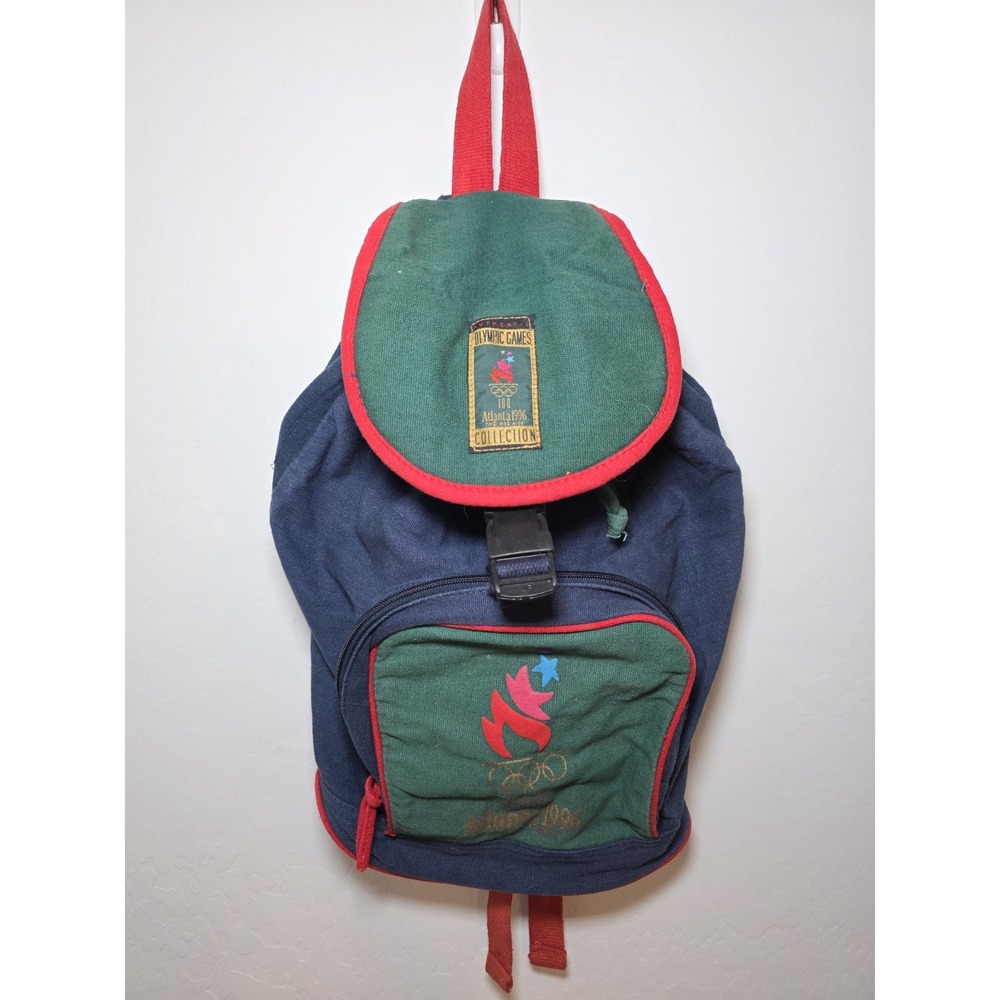 Vintage 1996‎ Atlanta Olympics Collection Canvas Multi Color Backpack *READ*